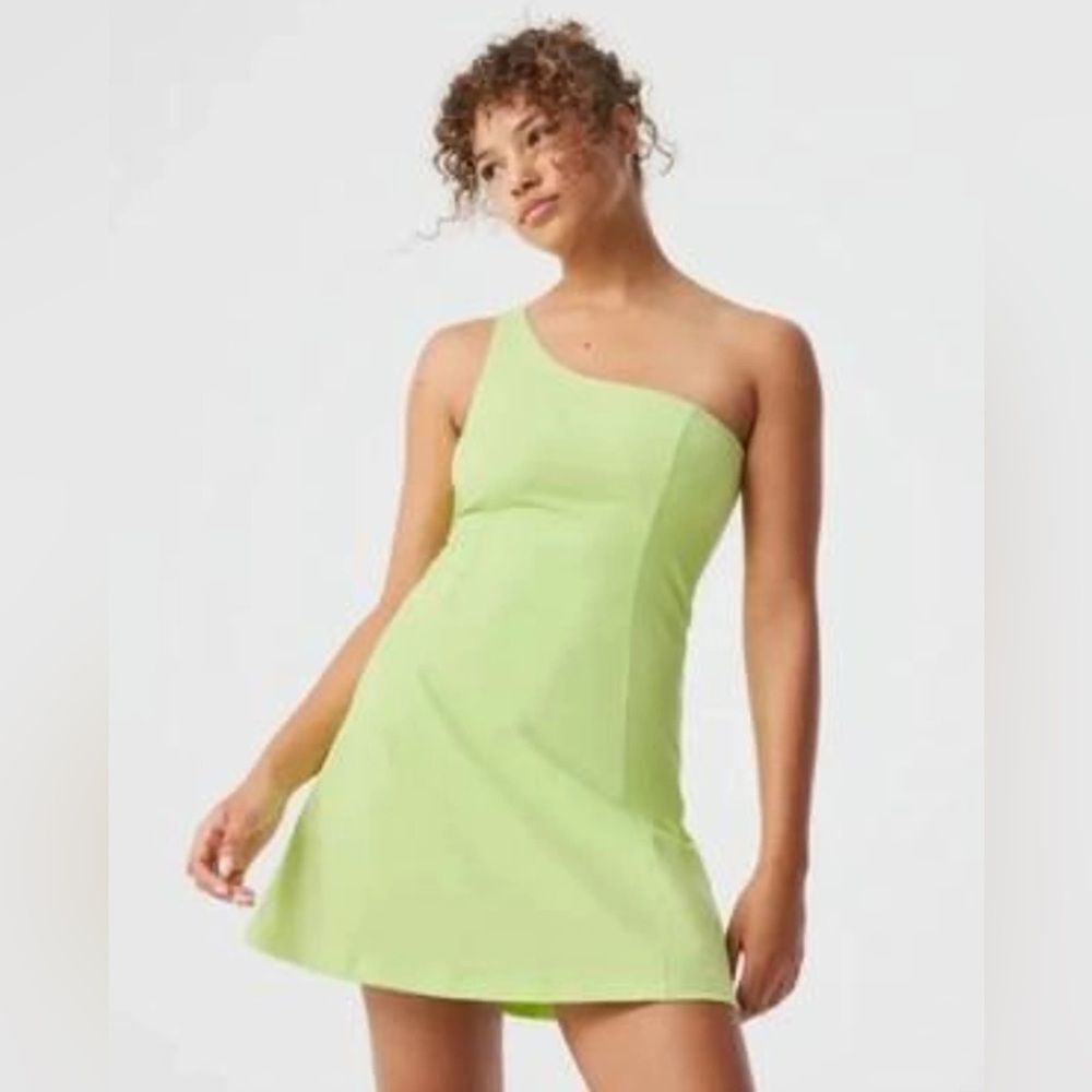 Outdoor Voices One Shoulder Dress Honeydew